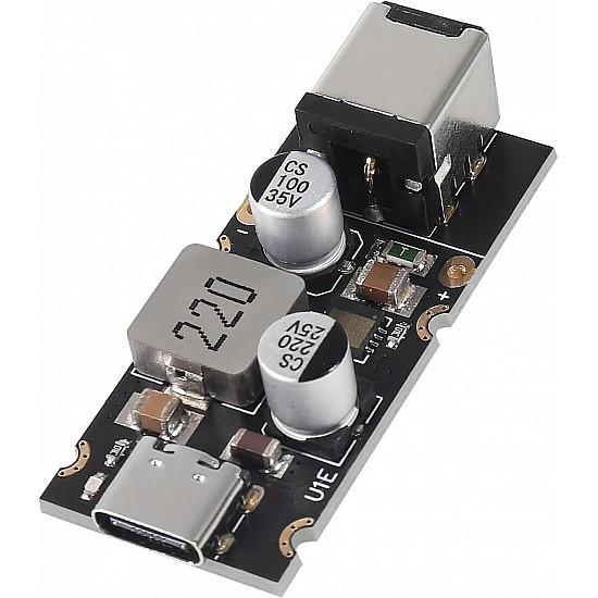 Módulo de carga rápida pd65w dc5521 entrada tipo-c pd3.1 pps qc3.0
